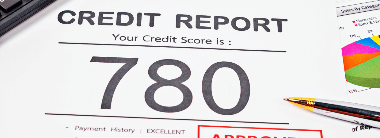 A credit report with a score of 780 reading approved